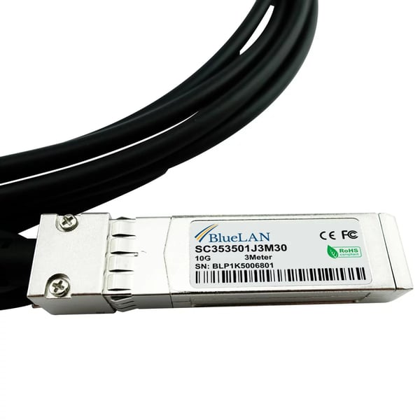 Kompatibel ZyXEL DAC10G-2M BlueLAN© 10GBASE-CR passiv SFP+ till SFP+ Direct Attach-kabel, 2 meter, AWG30 (DAC10G-2M-BL)