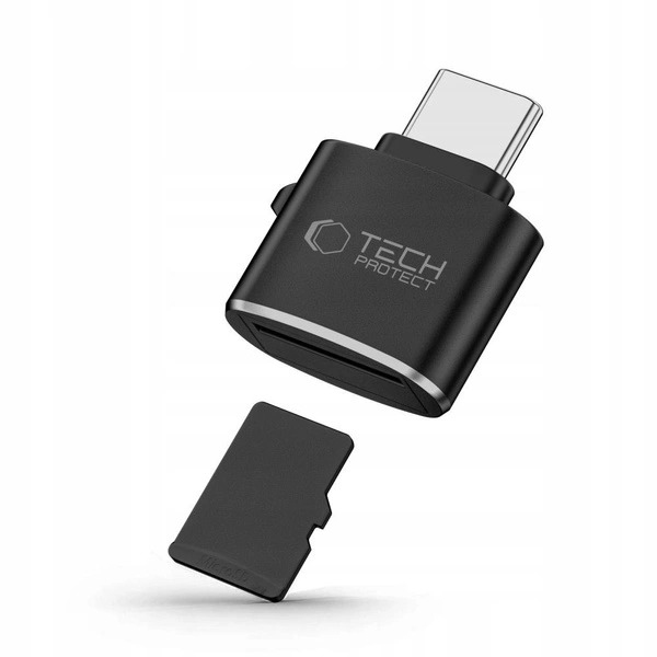 Miniatyrbild 1 av 4: Tech-Protect 5906302361953 kabelomvandlare (hane/hona) microSD Card USB-C Svart