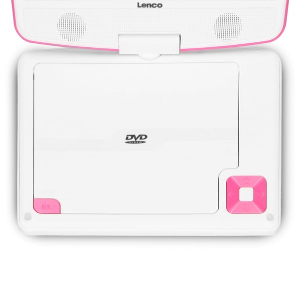 Lenco DVP-920PK bærbar DVD/Blu-Ray afspiller Bærbar DVD afspiller Konvertibel 22,9 cm (9") 800 x 480 pixel Lyserød, Hvid