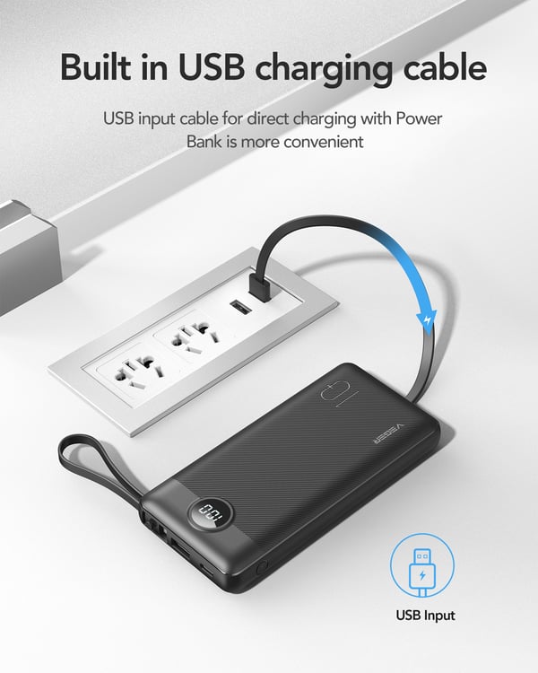VEGER C10 basstationer Litium Polymer (LiPo) 10000 mAh Svart