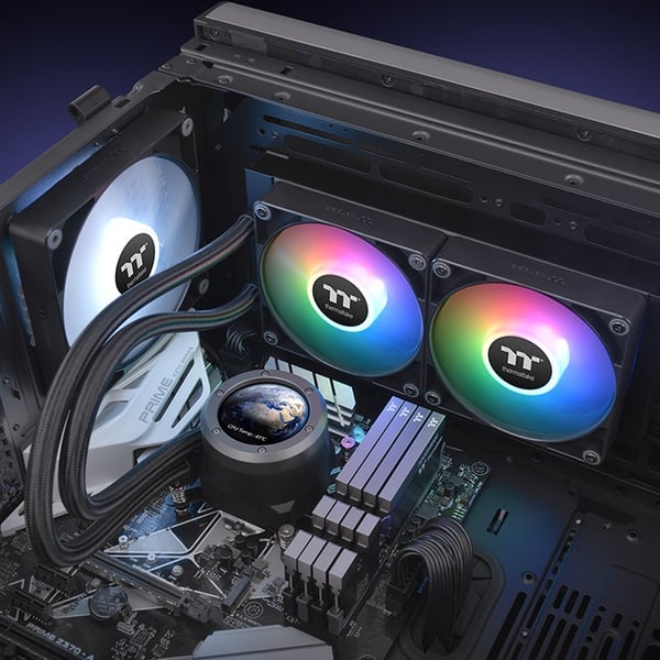 Miniatyrbillede 7 af 8: Thermaltake TH240 V2 Ultra Processor Alt-i-en væskekøler 12 cm Sort 1 stk