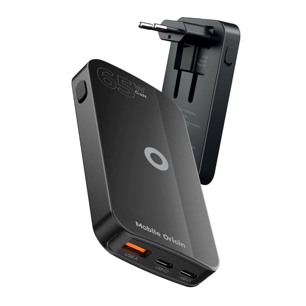 Pikkukuva 6 / 9: Mobile Origin GAN-65W-SLM-BLK mobiililaitteen laturi Universaali Musta USB Pikalataus Sisätila