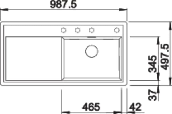 Pikkukuva 2 / 3: BLANCO ZENAR XL 6 S-F Allaskaappi Silgranit