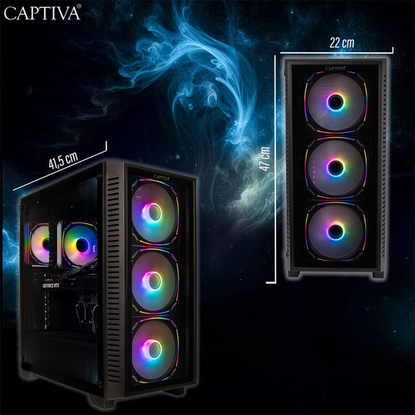 CAPTIVA 95099 PC/arbejdsstation AMD Ryzen™ 7 7800X3D 32 GB DDR5-SDRAM 2 TB SSD NVIDIA GeForce RTX 5060 Ti Sort