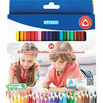 Miniatyrbillede 1 af 2: Stylex 26004 farveblyant Sort, Blå, Brun, Grøn, Grå, Lyse Blå, Lysegrøn, Magenta, Orange, Lyserød, Rød, Hvid, Gul 24 stk