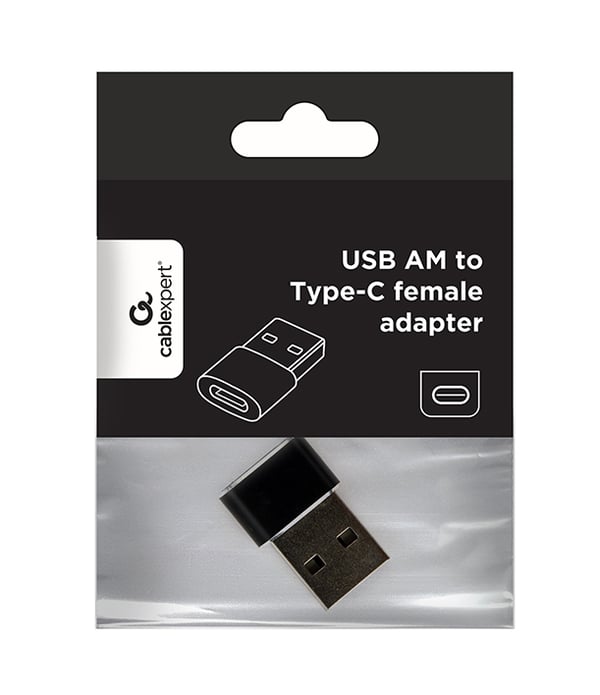 Pikkukuva 2 / 3: Gembird A-USB2-AMCF-02 kaapelin sukupuolenvaihtaja USB A USB C Musta