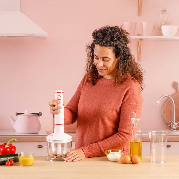 Miniatyrbillede 12 af 12: Solac BA5614 Nedsænkning blender 1000 W Rød, Transparent, Hvid