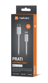 NATEC NKA-2150 Lightning kabel 1 m Hvid