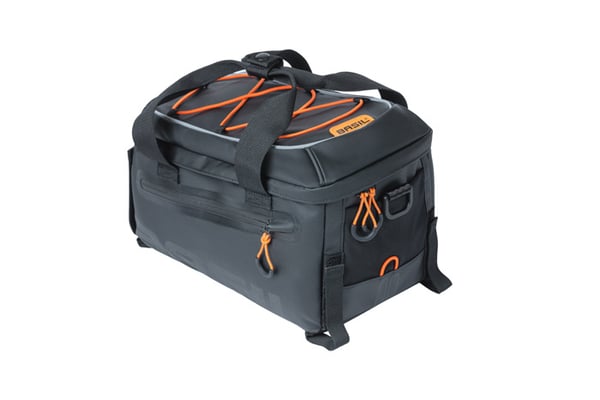Miniatyrbillede 1 af 10: Basil Miles Tarpaulin Bagside Cykeltaske 7 L Presenning Orange, Sort
