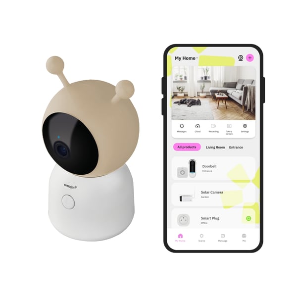 Pikkukuva 3 / 4: omajin by Netatmo OBC-01-EU videoitkuhälytin Wi-Fi/Ethernet Beige, Musta, Valkoinen