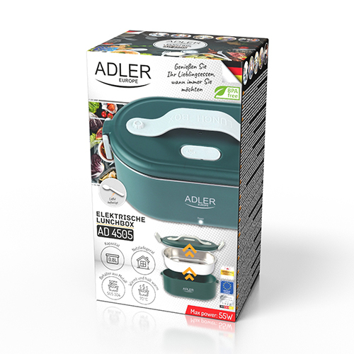 Miniatyrbillede 12 af 16: Adler AD 4505G elektrisk frokostboks 55 W 0,8 L Blå, Grøn, Hvid