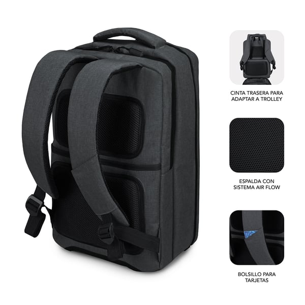 SUBBLIM MOCHILA TRAVELLER AIR PADDING 15.6'' GREY ryggsäckar Fritidsryggsäck Grå Polyester