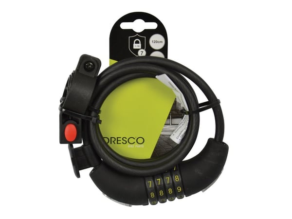 Miniatyrbillede 2 af 4: Dresco 5250203 cykellås Sort 1200 mm Kabellås