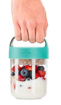 Lékué 884948 ruoansäilytysrasia Pyöreä Purkki 0,4 L Turkoosi 1 kpl