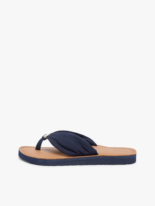 Miniatyrbild 2 av 7: Tommy Hilfiger TH Monogram Plaque Hemp Flip-Flops Flicka Blå