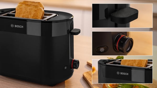 Bosch TAT2M123 leivänpaahdin 6 2 viipale(i)ta 950 W Musta