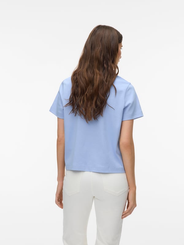 Vero Moda VMSARA T-Shirt Rund halsudskæring Kort ærme Bomuld