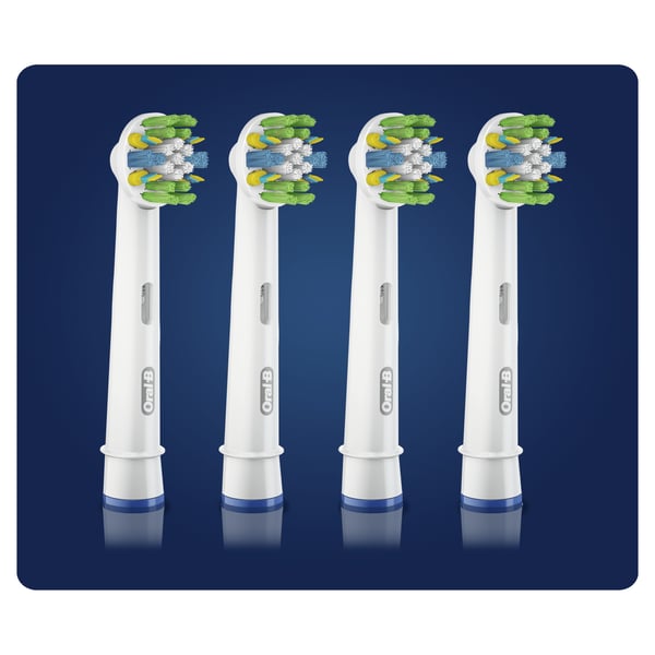 Oral-B FlossAction 80339419 børstehoved til elektrisk tandbørste 4 stk Hvid, Sølv
