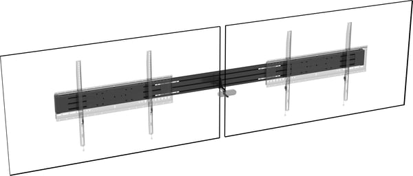 Vision VFM-F50_DL - Asennuskomponentti (kisko) - kahdelle LCD-/plasmanäytölle - alumiini - musta -