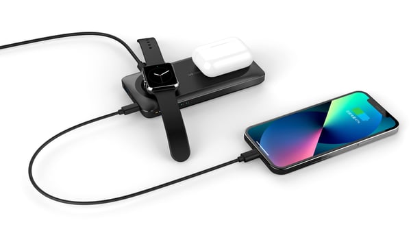 Miniatyrbillede 3 af 5: VEGER MagMuti Lithium polymer (LiPo) 10000 mAh Trådløs opladning Sort