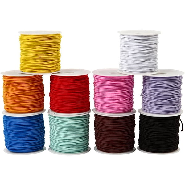 Creativ Company 41050 smykkedel Smykkesnor Forskellige farver 1 mm 25 m 10 stk