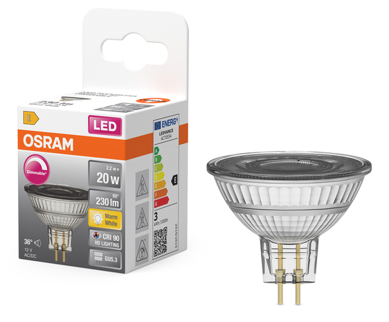Miniatyrbillede 2 af 5: Osram 4099854456855 LED-lampe Varm hvid 2700 K 2,2 W GU5.3 E
