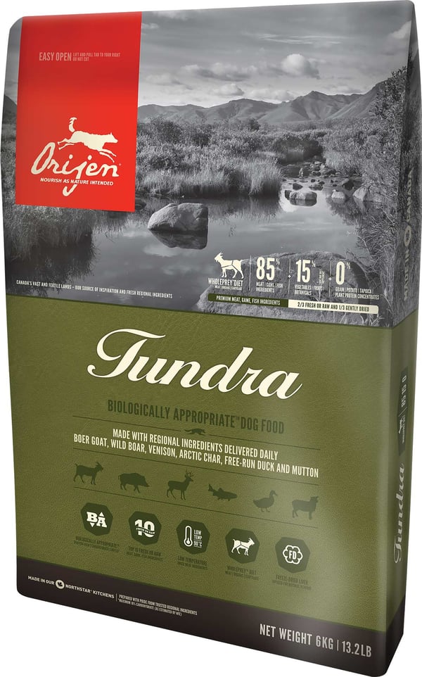 Orijen Tundra 6 kg Voksen Ged, Vildsvin, And Orijen Tundra 6 kg Voksen Ged, Vildsvin, And