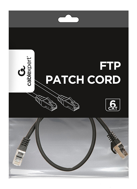 Gembird Patch Cord Cat.6 UTP 0.5m netværkskabel Sort 0,5 m Cat6 U/UTP (UTP)