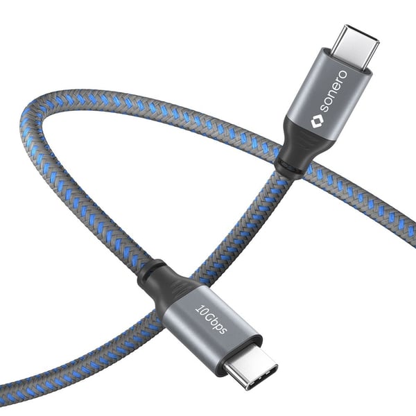 sonero SPC-U330-010 USB-kabel USB 3.2 Gen 2 (3.1 Gen 2) 1 m USB C 10 Gbit/sek. 100 W Blå, Grå