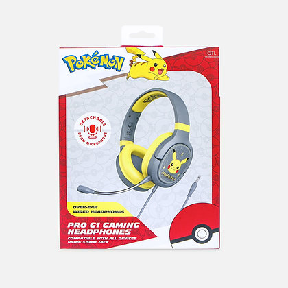 OTL Technologies Pokémon PK0862 kuulokkeet ja kuulokemikrofoni Langallinen Pääpanta Pelaaminen Harmaa, Keltainen
