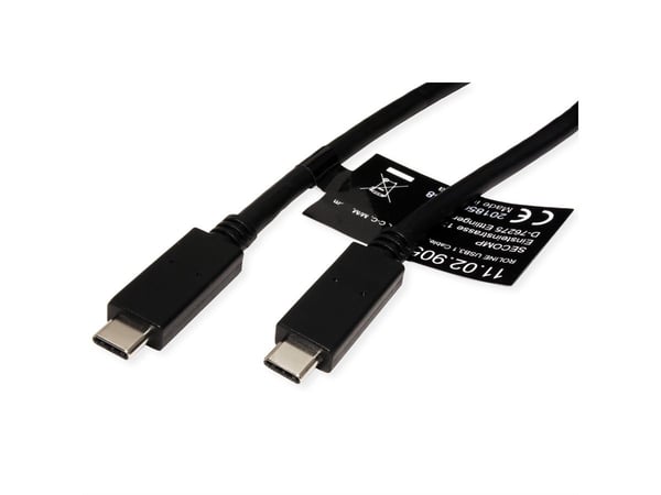 Pikkukuva 2 / 4: ROLINE 11.02.9057 USB-kaapeli USB 3.2 Gen 2 (3.1 Gen 2) 1 m USB C 10 Gbit/s 100 W Musta