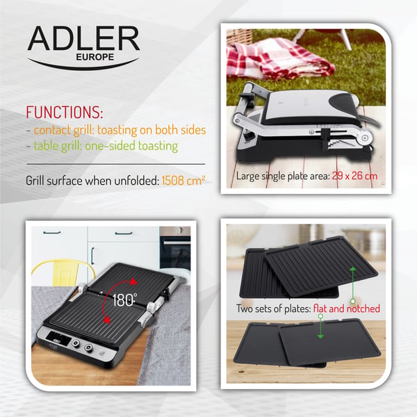 Pikkukuva 16 / 21: Adler AD 3059 kosketusgrilli