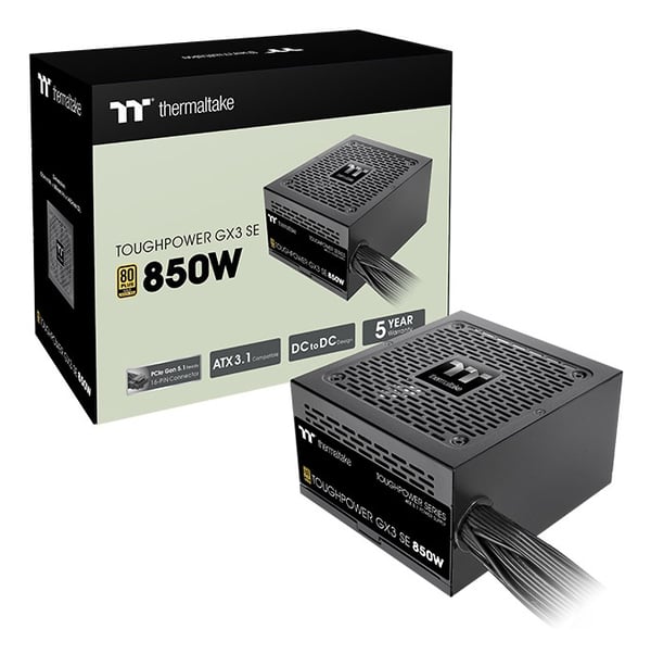 Pikkukuva 4 / 6: Thermaltake Toughpower GX3 SE 850W virtalähdeyksikkö 24-pin ATX ATX Musta