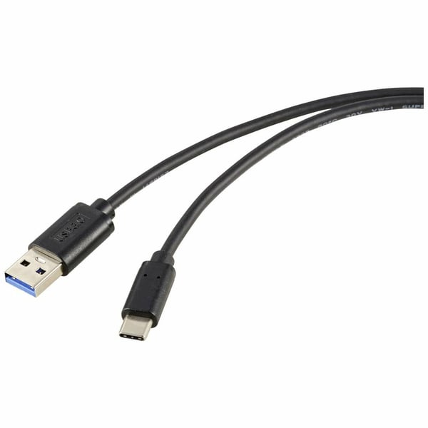 Renkforce RF-5720404 USB-kabel USB 3.2 Gen 2 (3.1 Gen 2) 1 m USB A USB C 10 Gbit/sek. Sort