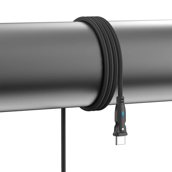 Kaapeli 3MK Hyper Cable N-SARJA USB-C–USB-C 2m 20V/3A 60W pyörivä musta