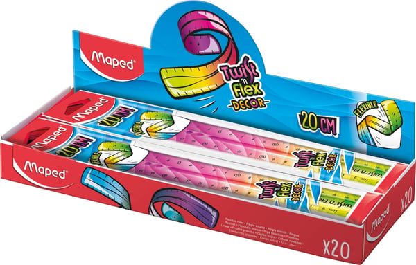 Maped 279215 viivoitin Pöytäviivain 200 mm Muovi Valikoidut värit