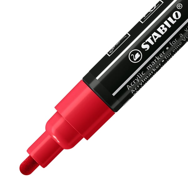 STABILO FREE Acrylic tussi 1 kpl Pyöreä kärki Carmine