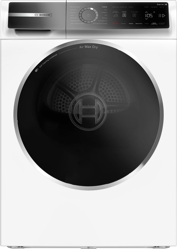 Bosch Serie 8 WRB247C0IT tørretumbler Fritstående Front-læsning 9 kg Hvid