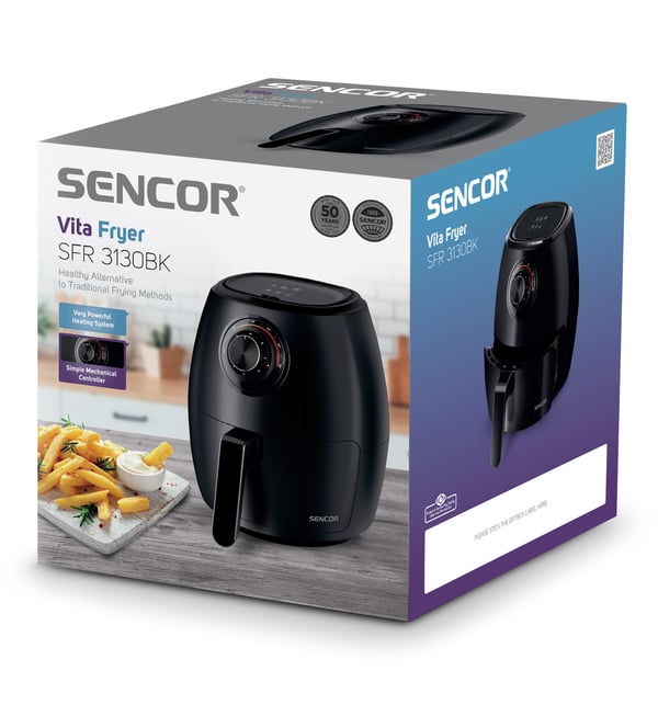Pikkukuva 3 / 12: Sencor SFR 3130BK rasvakeitin Yksi 3,5 L Erillinen 1300 W Kuumakiertoilmakypsennin Musta