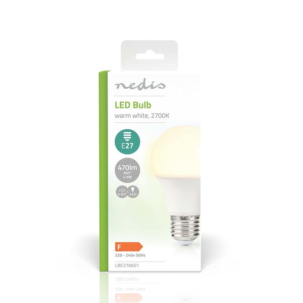Nedis LBE27A601 energy-saving lamp Varmvitt 2700 K 4,9 W E27 F