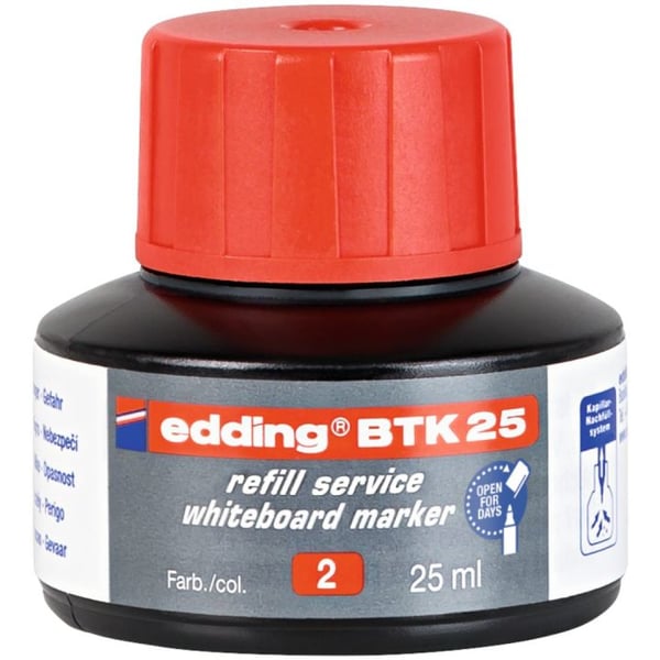 Edding BTK-25 genopfyldning til markør Rød 1 stk