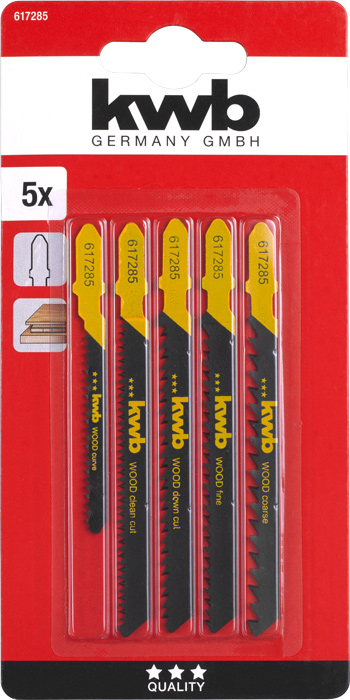 kwb 617285 stiksav, rullesav & sabelsavklinge Stiksavklinger High Carbon Steel (HCS) 5 stk