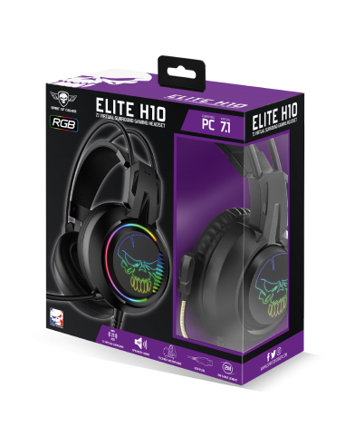 Pikkukuva 3 / 7: Spirit of Gamer ELITE-H10 Kuulokkeet Langallinen Pääpanta Pelaaminen USB A-tyyppi Musta