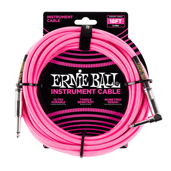 Ernie Ball P06083 ljudkabel 5,49 m 6,35mm Rosa