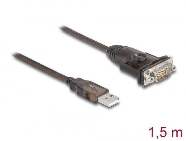 Pikkukuva 2 / 4: DeLOCK 62645 sarjakaapeli Musta 1,5 m USB A-tyyppi DB-9