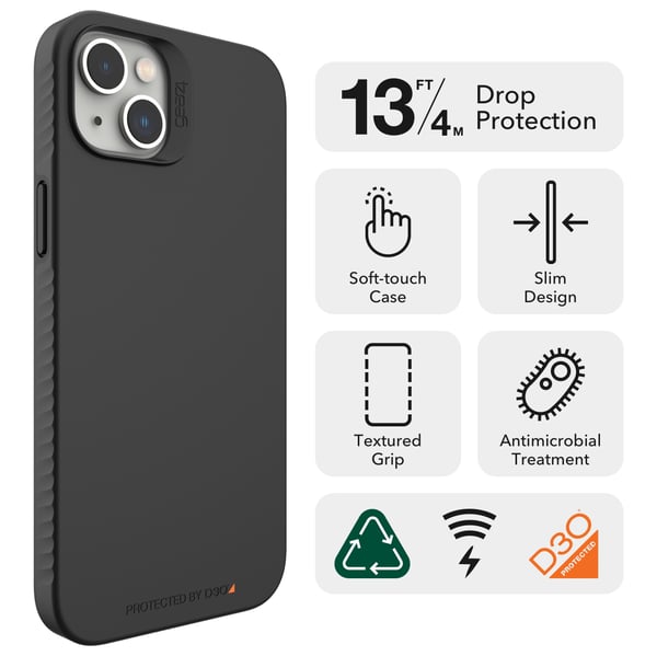 Gear4 Rio Snap iPhone 14 Plus 6.7\" musta/musta 50758