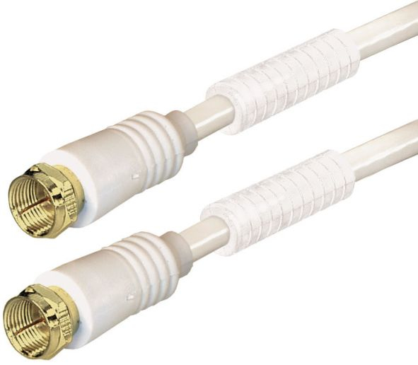 Hapena 12821 koaxial kabel 2,5 m F-type Hvid