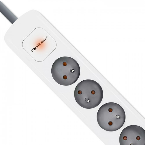 Miniatyrbillede 6 af 9: Qoltec 50297 stikdåse 1,8 m 6 AC stikkontakt(er) Indendørs Grå, Hvid