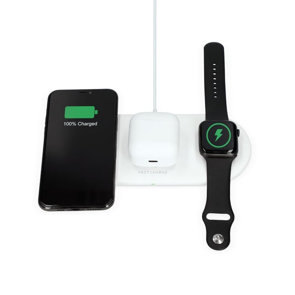 Miniatyrbillede 3 af 6: Ksix BXCQI10QC02 oplader til mobil enhed Hovedtelefoner, Headset, Smartphone, SmartWatch Hvid Vekselstrøm, USB Hurtig opladning Indendørs