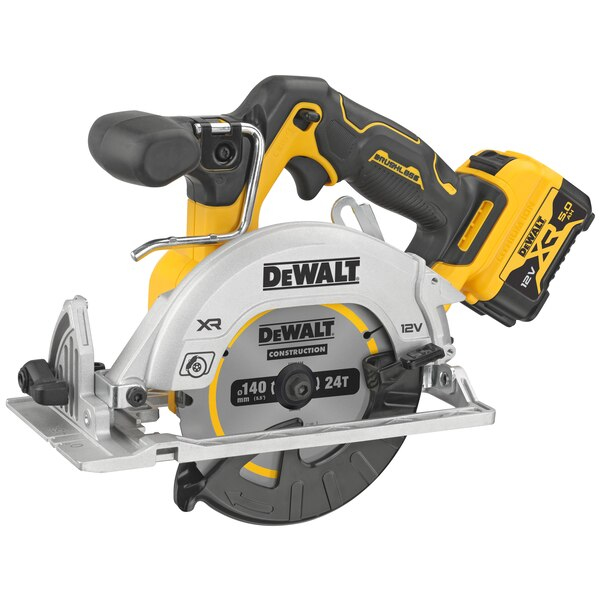 Miniatyrbild 1 av 5: DeWALT DCS512P2-QW bärbar cirkelsåg 14 cm Svart, Gul 3600 RPM